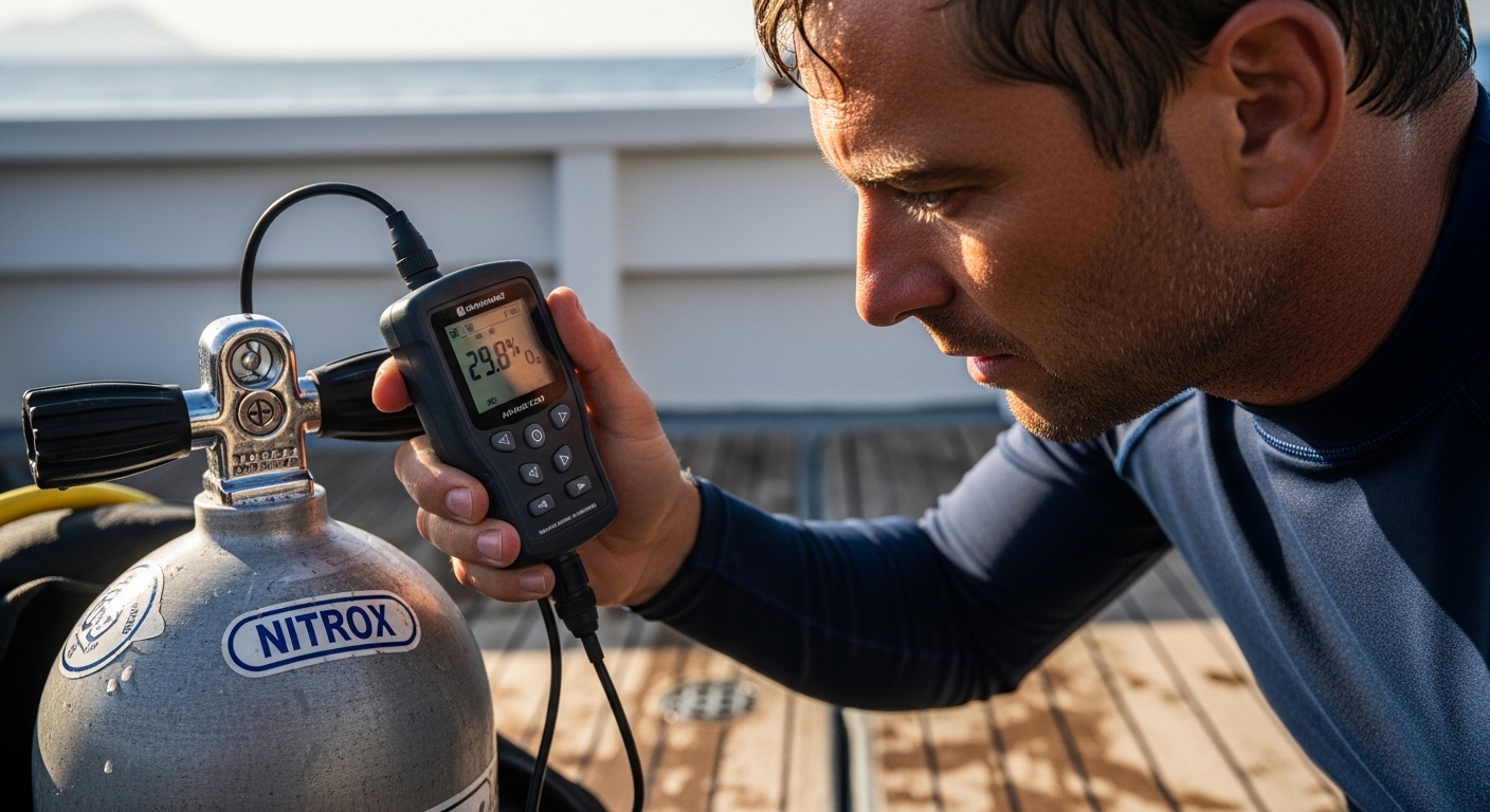 Análisis de mezclas Nitrox en La Azohía - Bucea con Rafa